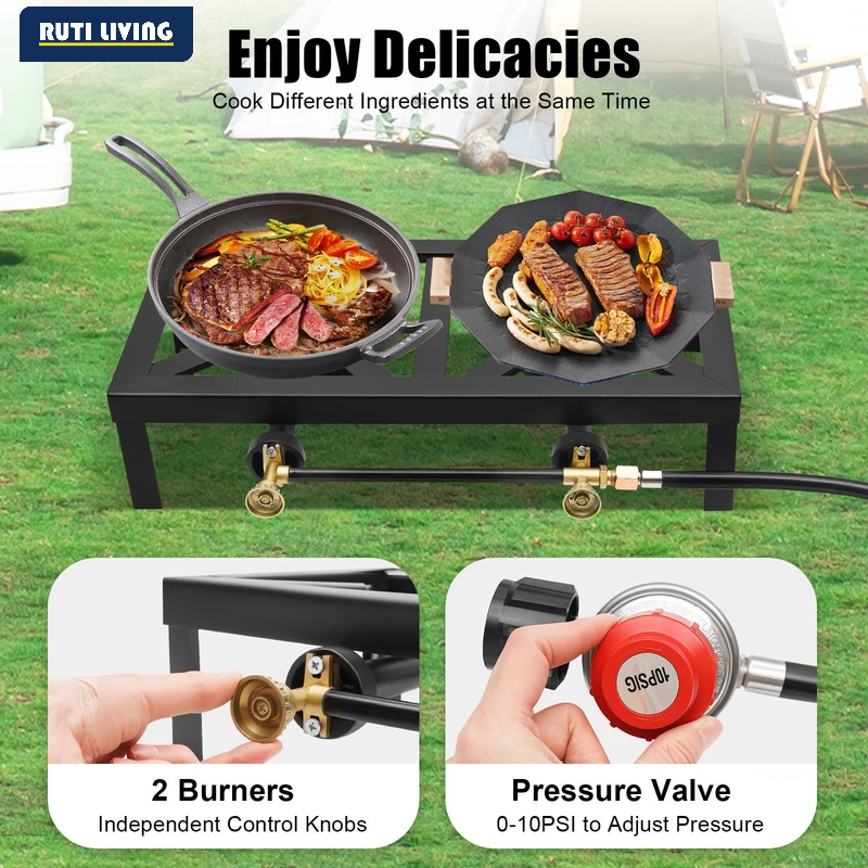 Tragbarer 1/2-Brenner Outdoor- – Home Cooking Gas Bewertung und Preis