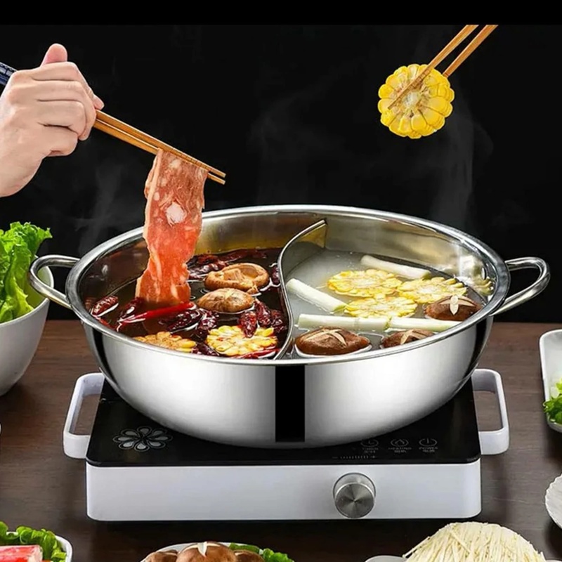 Edelstahl 28cm Geteilter Hot P – Home Cooking Gas Bewertung und Preis